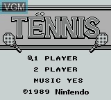 Image de l'ecran titre du jeu Tennis sur Nintendo Game Boy