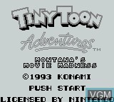 Image de l'ecran titre du jeu Tiny Toon Adventures 2 - Montana's Movie Madness sur Nintendo Game Boy