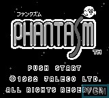 Image de l'ecran titre du jeu Phantasm sur Nintendo Game Boy
