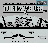 Image de l'ecran titre du jeu Turn and Burn - The F-14 Dogfight Simulator sur Nintendo Game Boy