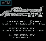 Image de l'ecran titre du jeu Altered Space - A 3-D Alien Adventure sur Nintendo Game Boy