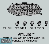 Image de l'ecran titre du jeu Amazing Tater sur Nintendo Game Boy