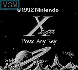 Image de l'ecran titre du jeu X sur Nintendo Game Boy