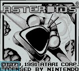 Image de l'ecran titre du jeu Asteroids sur Nintendo Game Boy