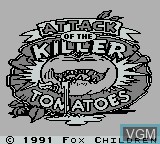 Image de l'ecran titre du jeu Attack of the Killer Tomatoes sur Nintendo Game Boy