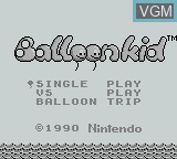 Image de l'ecran titre du jeu Balloon Kid sur Nintendo Game Boy