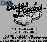 Image de l'ecran titre du jeu Bases Loaded sur Nintendo Game Boy