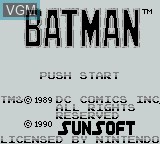 Image de l'ecran titre du jeu Batman sur Nintendo Game Boy