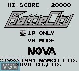 Image de l'ecran titre du jeu Battle City sur Nintendo Game Boy