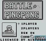 Image de l'ecran titre du jeu Battle Ping Pong sur Nintendo Game Boy