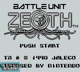 Image de l'ecran titre du jeu Battle Unit Zeoth sur Nintendo Game Boy