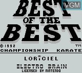 Image de l'ecran titre du jeu Best of the Best - Championship Karate sur Nintendo Game Boy