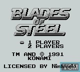 Image de l'ecran titre du jeu Blades of Steel sur Nintendo Game Boy