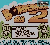 Image de l'ecran titre du jeu Bomberman GB 2 sur Nintendo Game Boy