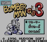 Image de l'ecran titre du jeu Bomberman GB 3 sur Nintendo Game Boy