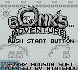 Image de l'ecran titre du jeu Bonk's Adventure sur Nintendo Game Boy