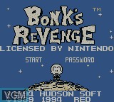 Image de l'ecran titre du jeu Bonk's Revenge sur Nintendo Game Boy
