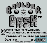 Image de l'ecran titre du jeu Boulder Dash sur Nintendo Game Boy