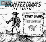 Image de l'ecran titre du jeu Montezuma's Return sur Nintendo Game Boy