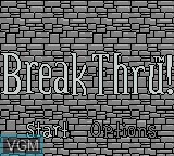 Image de l'ecran titre du jeu BreakThru! sur Nintendo Game Boy