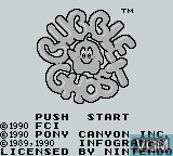 Image de l'ecran titre du jeu Bubble Ghost sur Nintendo Game Boy