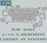Image de l'ecran titre du jeu Burning Paper sur Nintendo Game Boy