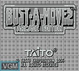 Image de l'ecran titre du jeu Bust-A-Move 2 Arcade Edition sur Nintendo Game Boy