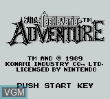 Image de l'ecran titre du jeu Castlevania - The Adventure sur Nintendo Game Boy