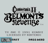 Image de l'ecran titre du jeu Castlevania II - Belmont's Revenge sur Nintendo Game Boy