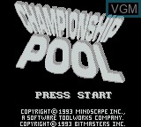 Image de l'ecran titre du jeu Championship Pool sur Nintendo Game Boy