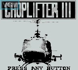 Image de l'ecran titre du jeu Choplifter III sur Nintendo Game Boy
