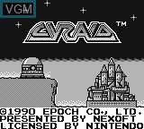 Image de l'ecran titre du jeu Cyraid sur Nintendo Game Boy