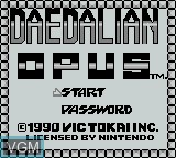 Image de l'ecran titre du jeu Daedalian Opus sur Nintendo Game Boy