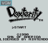 Image de l'ecran titre du jeu Dexterity sur Nintendo Game Boy