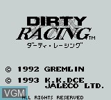 Image de l'ecran titre du jeu Dirty Racing sur Nintendo Game Boy