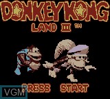 Image de l'ecran titre du jeu Donkey Kong Land III sur Nintendo Game Boy