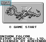 Image de l'ecran titre du jeu Dragon Slayer I sur Nintendo Game Boy