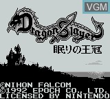 Image de l'ecran titre du jeu Dragon Slayer Gaiden - Nemuri no Oukan sur Nintendo Game Boy
