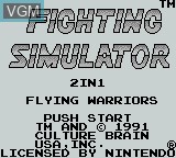 Image de l'ecran titre du jeu Fighting Simulator - 2-in-1 Flying Warriors sur Nintendo Game Boy