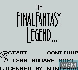 Image de l'ecran titre du jeu Final Fantasy Legend, The sur Nintendo Game Boy