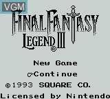 Image de l'ecran titre du jeu Final Fantasy Legend III sur Nintendo Game Boy
