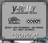 Image de l'ecran titre du jeu V-Rally Championship Edition sur Nintendo Game Boy