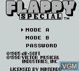 Image de l'ecran titre du jeu Flappy Special sur Nintendo Game Boy