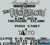 Image de l'ecran titre du jeu Flintstones, The - King Rock Treasure Island sur Nintendo Game Boy