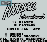 Image de l'ecran titre du jeu Football International sur Nintendo Game Boy