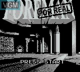 Image de l'ecran titre du jeu Foreman For Real sur Nintendo Game Boy
