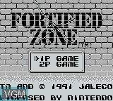 Image de l'ecran titre du jeu Fortified Zone sur Nintendo Game Boy