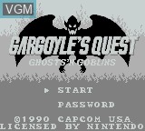 Image de l'ecran titre du jeu Gargoyle's Quest sur Nintendo Game Boy