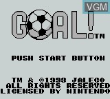 Image de l'ecran titre du jeu Goal! sur Nintendo Game Boy