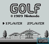 Image de l'ecran titre du jeu Golf sur Nintendo Game Boy